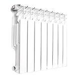 AB Wall-mounted Radiator Heater with 8 Panels, Light Weight Aluminum Hot Water Radiator for Kitchen, Bedroom and Greenhouse…