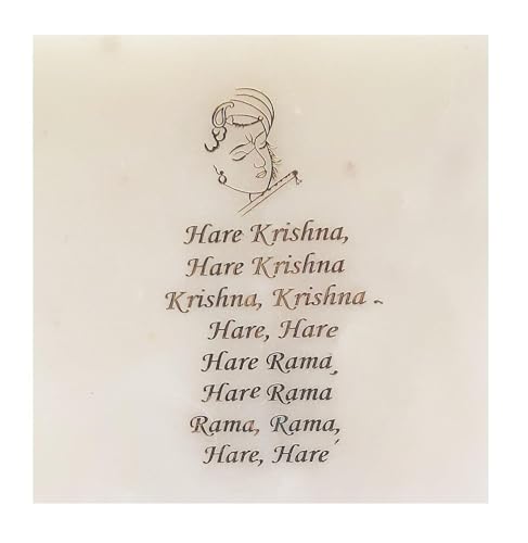 Krishna Mantra on Marble Stone with Stand for Home Decor Grah pravesh and for Gifts for All Occasion Hinduisam Product Hare Krishna iskon