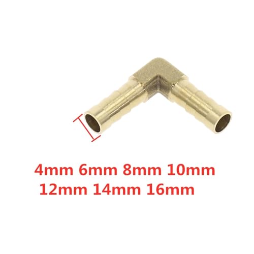 Conector de manguera de latón de 8mm a 4mm en codo reductor igual pack de 10 unidades 7