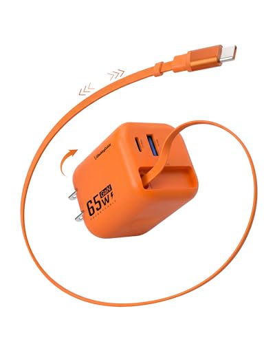 Image of ChubbyCable ChubbyCharge MagCore 65W GaN Wall Charger with Built-in Retractable Magnetic Cable, USB C Fast Charging Block Compatible with iPhone 17 /16 /15, Pad, Galaxy, Pixel