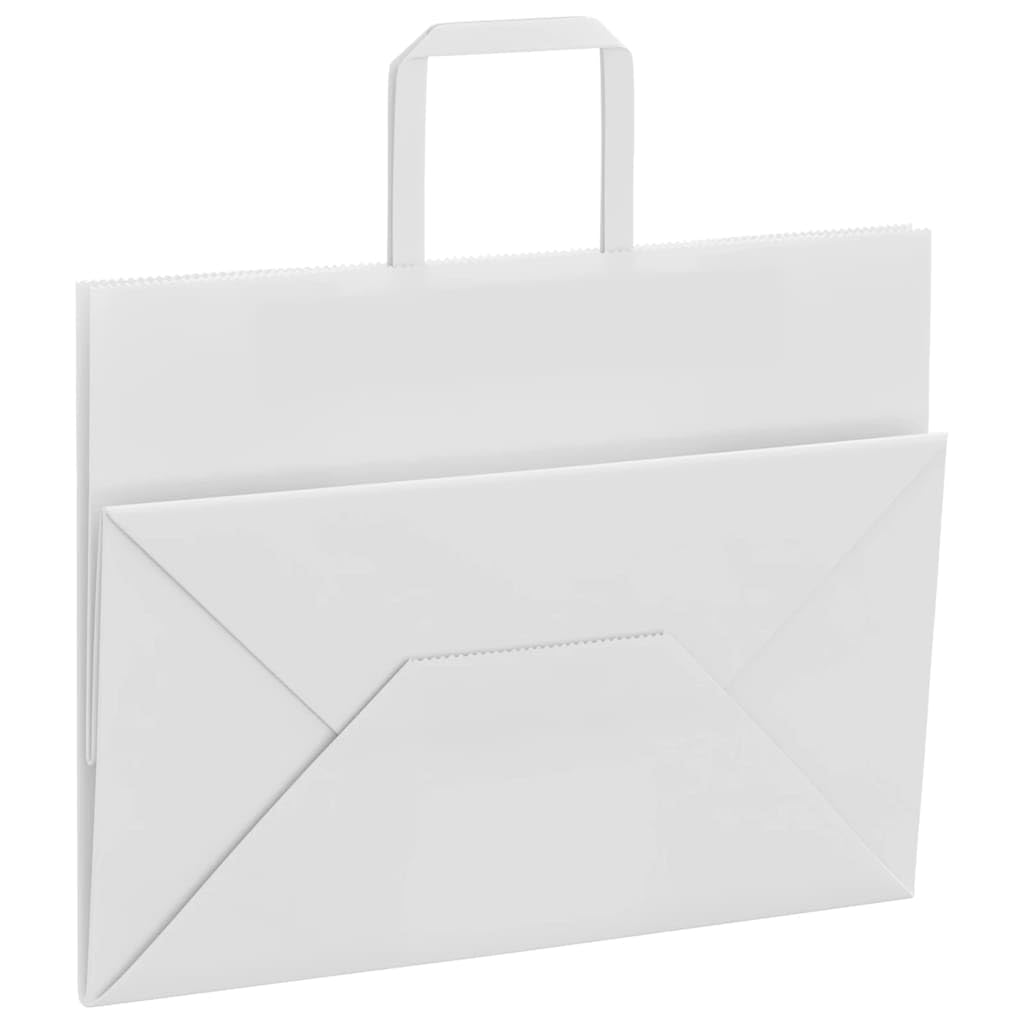vidaXL Torby papierowe 250 szt. z uchwytami białe 32x17x25 cm