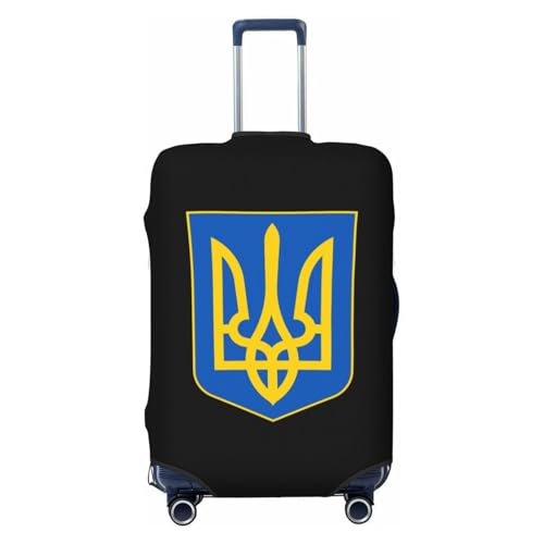 Lesser Coat of Arms of Ukraine Travel Luggage Cover Suitcase Protector Fits 29-32 Inch Case(Black,XL)