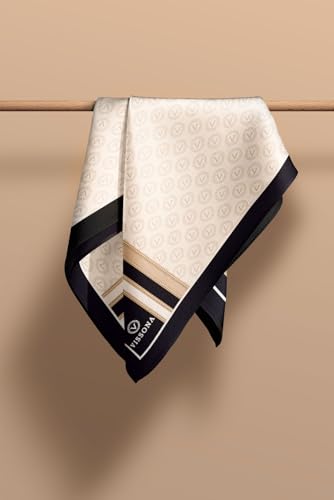 100% Silk Headscarf for Women - 12"x 27"/30 * 170cm Hair Scarf Silk Headscarf Bandanas Rectangular Silk, Monogram, 603483