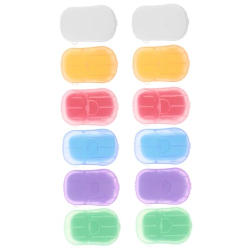 Hemobllo Hojas De Jabón Portátiles para Viajar 12 Cajas Papel De Jabón Desechable para Lavado De Manos Práctico Ligero Viaje Camping Excursiones