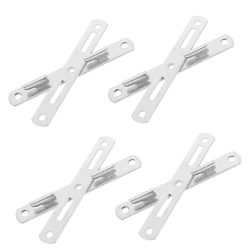 Soportes hierro barandilla cama sujetadores metálicos accesorios muebles Cabilock 4 pares