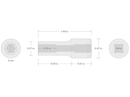 Image of TEKTON 1 /4 Inch Drive x 4 mm 6-Point Socket | SHD04102