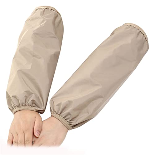 Gift girl 2 Pairs Plain Waterproof Arm Sleeves Kitchen Oversleeves Covers Arm Sleeves Cover for Household Cleaning Cooking Khaki