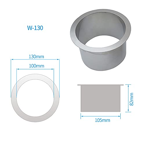 Image of Drop-in Trash Chute - 304 Stainless Steel Round Built-in Countertop Waste Trash Chute Grommet, Brushed Finish