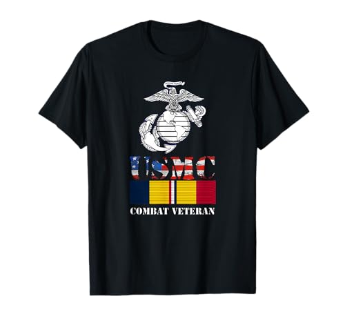 American Flag Combat Action Ribbon Vet T-Shirt