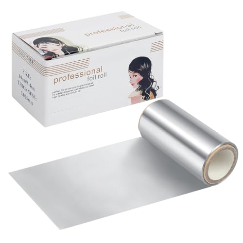 15M Professional Silver Hair Foil Roll 1Pack Aluminum Hair Foil Silver Hairdressing Foil for Highlighting Balayage Hair Coloring & Bleaching Easy Tear for Stylists Salon Modeling Tool (10cm)