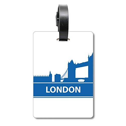 Étiquette de valise motif Londres bleu idéale pour l'aéroport