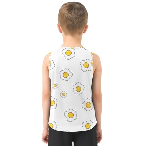J JOYSAY Cartoon Fried Egg Boys Tank Top Sleeveless Muscle Shirts Quick Dry Active Sport Workout Kids T-Shirts 3-15T3