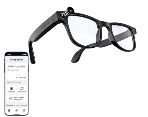 Image of Smart AI Camera Glasses G2, 1200P HD Video Recording Eyewear with 8MP Sensor, Real-Time Voice Translation, Wireless Bluetooth, Wi-Fi, Hands-Free POV Camera for Vlogging and Travel, 16GB