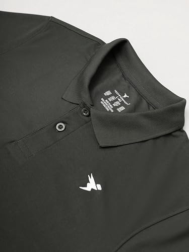 Image of TECHNOSPORT Men's Solid Slim Fit Polo Collar T-Shirt MATPIQ Half Sleeve Button Polyester for Gym Running Workout UPF50+ Anti Odour