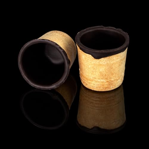 Cone Kings Portionsbecher Waffelbecher innen schokoliert für Eierlikör Eis & Dessert | 45x40mm | 30 Stück | extra stabile Schokobecher für Eierlikör Eis oder Dips essbar mit Schokoglasur