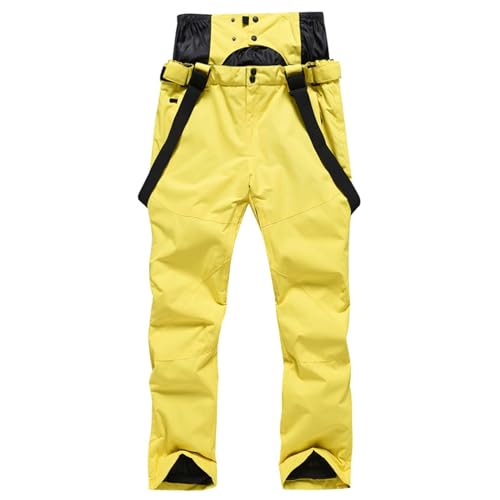 Damen-Skihose, winddicht, warm, atmungsaktiv, für Paare, Übergröße, zierlich, gelb, 42