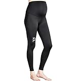 Training For Pregnant The Long Tights Umstandsleggins Schwarz | sehr Bequeme Umstandsmode Damen Leggings | Sportleggings & Yoga Leggins in der Schwangerschaft | stützt den Babybauch Größe M
