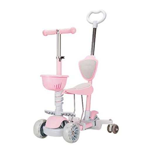 Toyvian Barn Sparkcykel 3 Hjul Rullatr Med Avtagbart Sätech Ryggstöd Justerbar Höjd För Småbarna