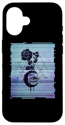 Carcasa para iPhone 16 Occult Moon Vintage Moon Rose Witchcraft Okkult Hexe Gothic