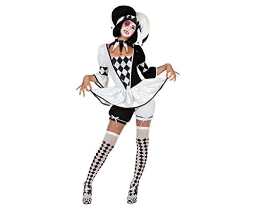 Atosa Déguisement Femme Arlequin Noir Blanc