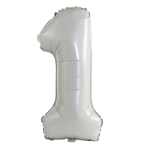 Image of YPSelected 32 Inch Large Foil Helium Number Balloon Birthday Wedding Party 0-9 (Ivory, 1)