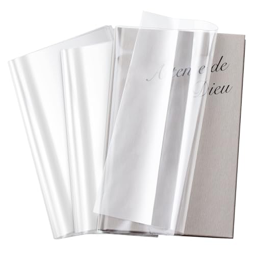 ReliThick 100 Pack Adjustable Clear Book Cover for Book with 9.25 x 15+8.5 x 15 Plastic Waterproof Sleeve for Paperback with Self Adhesive Closure Against Dust Wear Protector(Clear)