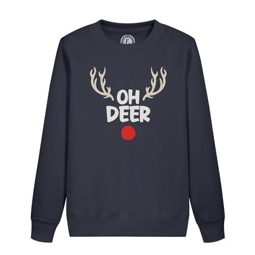 Sweatshirt enfant Oh Deer en coton chaud pour Noël et look hiver