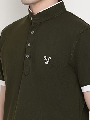 Image of UZARUS Men's Solid Cotton Regular Fit Polo T-Shirt