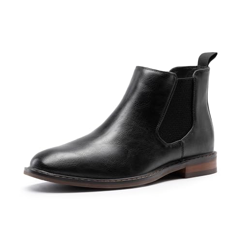 Bruno Marc Botines Chelsea Hombre Botas Vestir Hombre Botines Transpirables para Otoño e Invierno,Size 42,Negro,SBAB25002M
