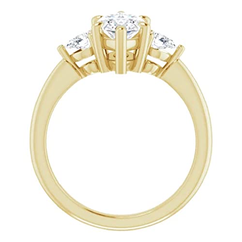 10K Solid Yellow Gold Handmade Engagement Ring 1 CT Marquise Cut Moissanite Diamond Solitaire Wedding/Bridal Ring for Women/Her Bridal Ring3