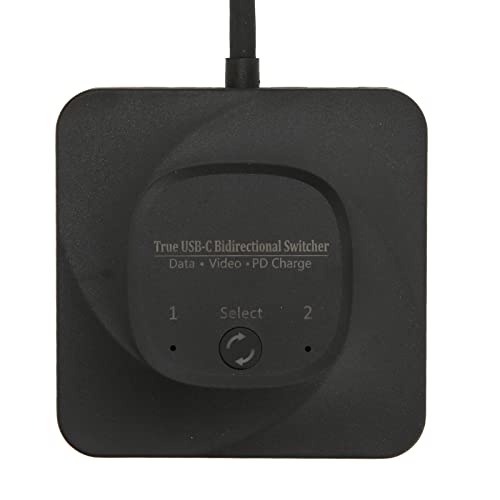 USB C Switch, 2 in 1 Output 8K 60Hz HD Type C Bi Direction Switcher Splitter, Two Computers Sharing one Monitor, USB Hub with Power Indicator for PCs