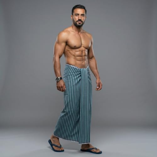 Image of Men's Cotton Lungi | Soft Breathable Wrap Around Lungi | Comfortable Daily & Home Wear for Men