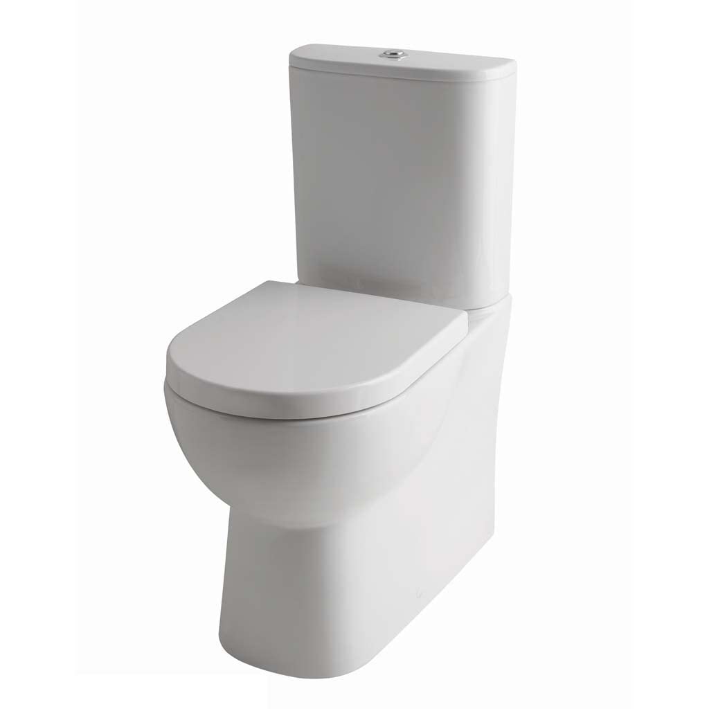Poêle Blanc Mackenzie BTW CC : Cuvette WC adossée au mur pour optimiser l'espace et le ménage