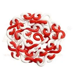 LADWA 10 meter, S Hook Type Plastic Safety Barrier Cone Chain for Construction with 6mm Thickness (Red & White)
