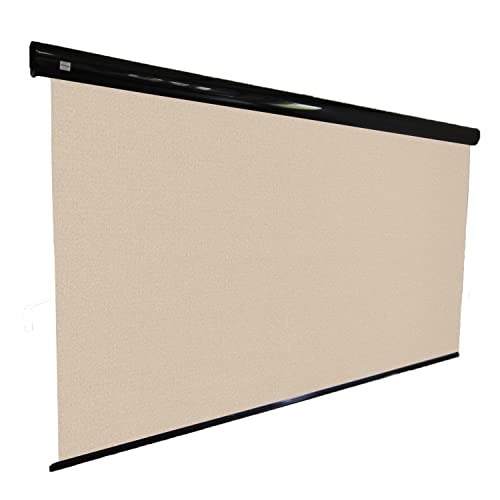 Multiple Awnings - Motorized Outdoor Roller Shades | Exterior Roll Up Blind with Black Casing and UV Protection | MultiShade Collection | 13.5' W x 10' L - Sand Screen