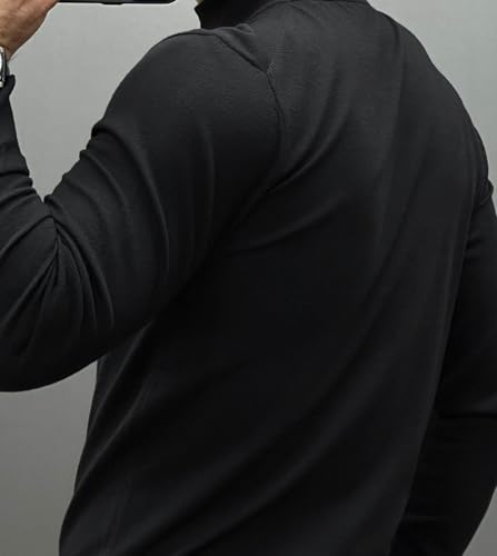 Fioboc Men's Sweater Half Zip Mock Neck Pullover Sweater Slim Fit Long Sleeve Knit Sweater S-4XL2