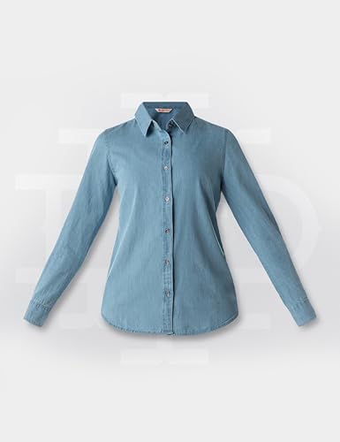 Image of INKD Women's Full Sleeve Casual Denim Shirt - 100% Cotton | Front Button Detailing | Regular Fit