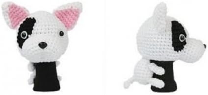 Bull Terrier Driver Golf Head Cover, White/Black, 460cc