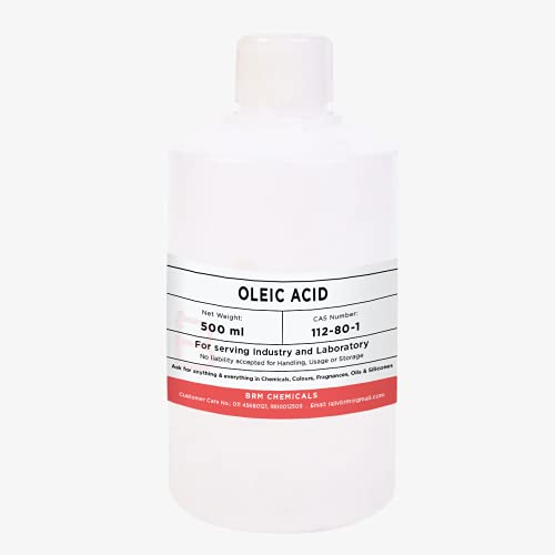 BRM Chemicals Oleic Acid - 500 Ml For Soap Making, Shampoo, Cosmetics, Moisturing, Lotion Making, Domestic Use, Daily Care & Diy Personal Care For Face, Hair, Skin & Body Mask (Pack Of 1)