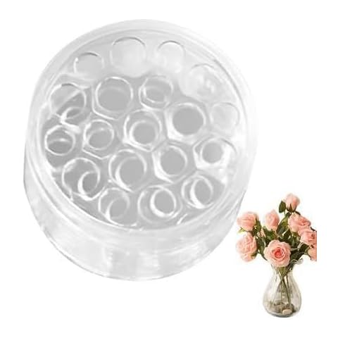 KYWYOYOU Spiral Ikebana Stem Holder, Spiral Stem Holder for Flowers, Ikebana Stem Holder, Bouquet TwisterElegant Centerpiece Design (19 holes - transparent). Cover