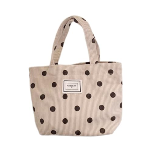 Bolso de mano para niña, bolsa de pana retro para compras y almuerzo bento infantil