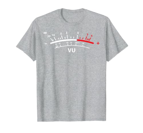 VU Meter dB DJ T-Shirt, Men, Heather Grey, 6X-Large