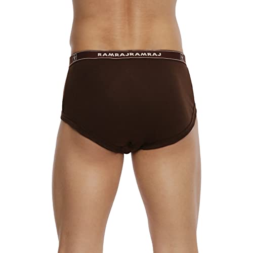 Image of RAMRAJ COTTON Men Pack Of 4 Solid Cotton Briefs | Soft Stretch Outer Elastic Waistband | Comfortable Daily Innerwear