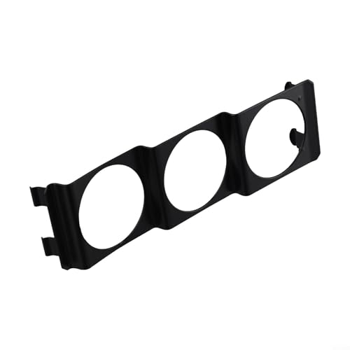 Feeshoppher Triple support de manomètre à 3 trous en métal noir de 52 mm compatible avec radio stéréo standard simple DIN pour tableau de bord de voiture...