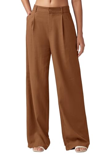 Willit Women's Linen Pants Wide Leg Work Dress Pants Casual