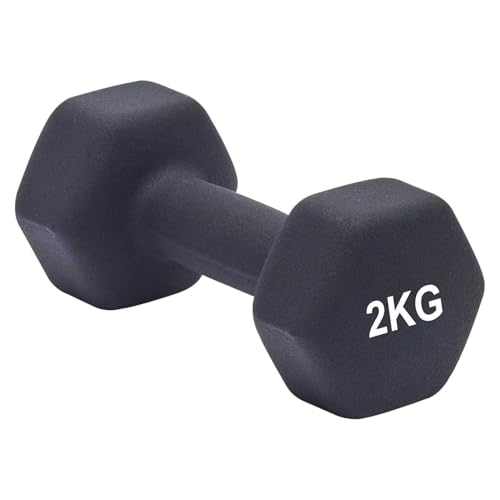 Image of AmazonBasics Neoprene Dumbbell 2 Kg, Set of 2 (Black)