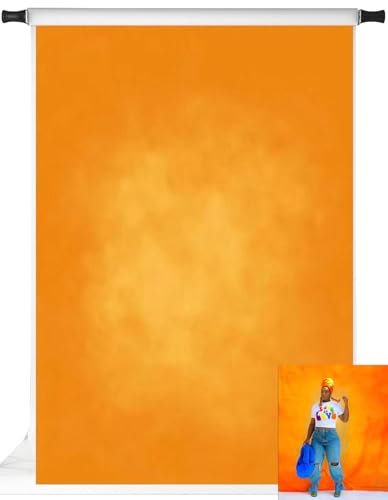 Toile de fond orange abstraite Kate 1,5x2,1 m, le drapé en microfibre premium pour photographes