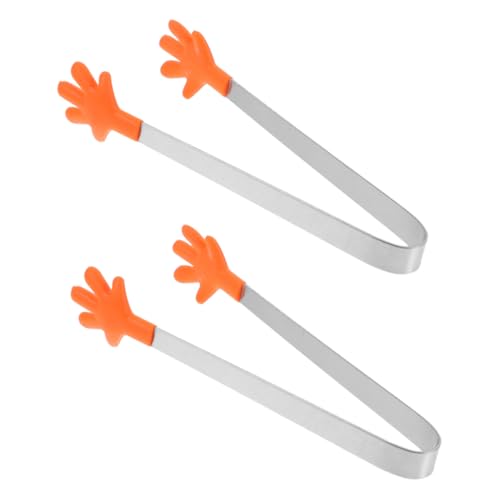 GLEAVI 2 Piezas Clip de comida de silicona pinzas de comida de cocina pinzas de espagueti pinzas de pasta pinzas de bistec pinzas para pinzas para aperitivos Acero inoxidable
