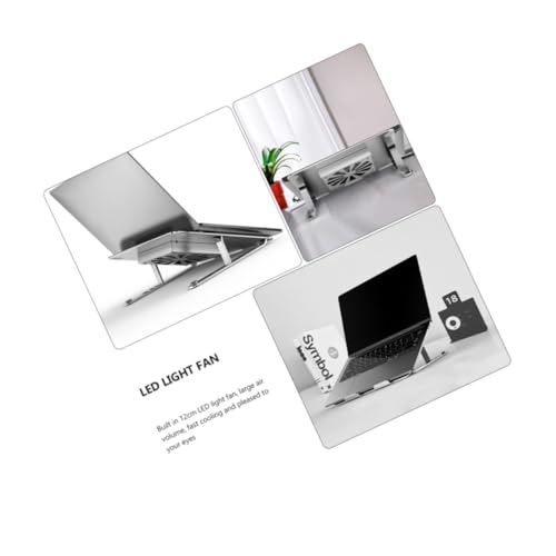 Base de aluminio con ventilador LED para portátil ajustable miniatura 2