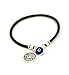 MIZZE Made for Luck Protection Solomon Seal Coin Charm & Blue Evil Eye Charm Bracelet Men - Size 8 Inch